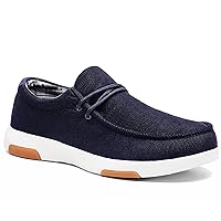 Men's Slip On Shoes with Arch Support, Orthopedic Boat Shoes for Plantar Fasciitis, Comfortable Walking Loafers for Heel and Foot Pain Relief
