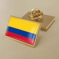 Colombia Flag Brooches for Women Men - Crystal Epoxy Badge World Flag Badges Country Novelty Charm Jewelry for Patr
