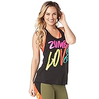 ZUMBA Women's Sexy Graphic Print Fitness Gym Athletic Dance Breathable Workout Halter Tank Tops