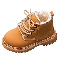 Happy Cherry Baby Work Boots Autumn Fashion Leather Lace-Up Boots Soft Flat Ankle Snow Boots