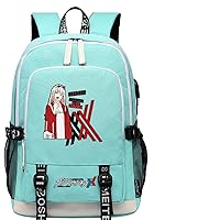 Anime Darling in the FranXX Backpack Zero Two Laptop School Bag Bookbag with USB Charging Port 7