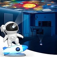 Astronaut Galaxy Projector, 13 in 1 Planetarium Star Projector Realistic Starry Sky LED Night Light with Solar System Nebula Moon for Kids Adults Bedroom Ceiling Home Theater Living Room Decor