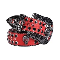 Scary Head Skull Buckle Waist Belt Shinning Buckle Belts For Women Men Luxury Waist Strap For Jeans Dress Pu Waist