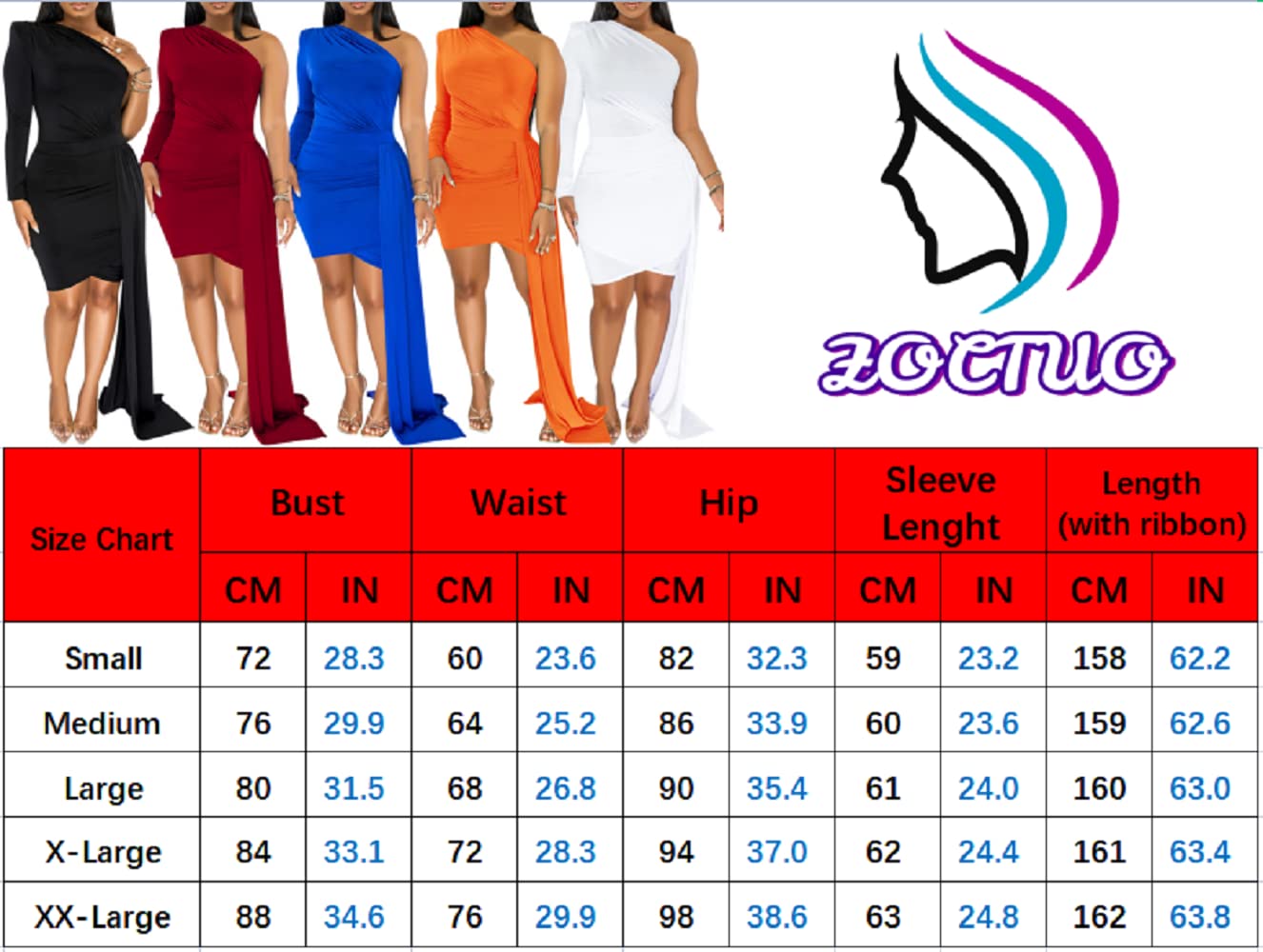 Zoctuo Womens Sexy Elegant Solid Color Cocktail Birthday Dress Party Club Outfit Bodycon Clubwear