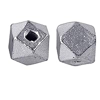 Silver Overlay Dice Shape Spacers Bead BSF-184-3MM