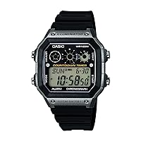 Men's AE-1300WH-8AVCF Illuminator Digital Display Quartz Black Watch