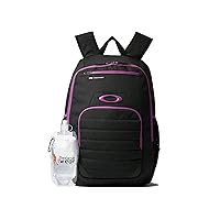 Oakley Men's 25L Enduro 4.0 25L Black/Purple Backpack for Hiking Backpacking Camping + BUNDLE with Designer iWear Water Bottle with Carabiner