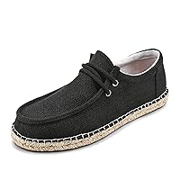 Men's Canvas Linen Slip On Loafer Lightweight Breathable Casual Shoes 2024 Autumn Spring Walking Shoes for Men
