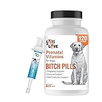 Lots of Love Bundle Set of 2 - Calcium Now Dog and Cat Supplement Paste (30 ml) and Bitch Pills Prenatal Vitamins for Dogs (120 Tablets)