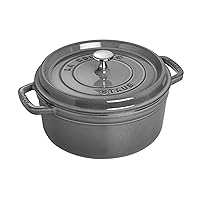 Staub Cast Iron 4-qt Round Cocotte - Graphite Grey, Made in France