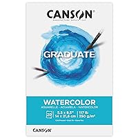 Canson Graduate Watercolor Pad, Foldover, 5.5x8.5 inch, 20 Sheets | Artist Paper for Adults and Students - Painting, Gouache, Mixed Media and Ink