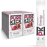 PURE KICK Energy Singles To Go Drink Mix, Black Cherry Pomegranate, Includes 12 Boxes with 6 Packets in each Box, 72 Total Packets