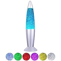 Glitter Motion Lamp with 7 Colors Changing Perfect Christmas Thanksgiving Day Gifts for Adults and Kids Sparkle LED Lamps with Rocket Feature for Cool Room Decor as Night Light