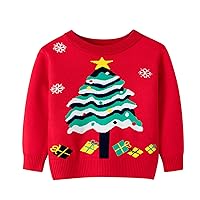 Girl Holiday Sweater Trees Cartoon Sweater Long Sleeve Warm Knitted Pullover Knitwear Tops Teen Zip up Hoodie