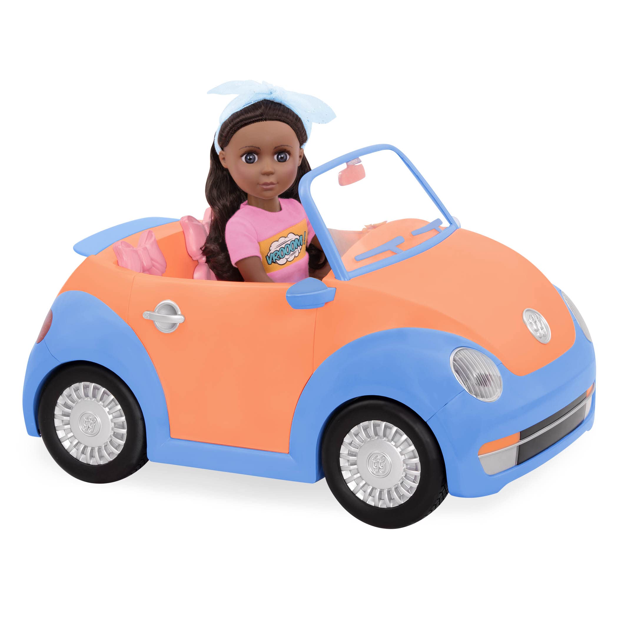 Glitter Girls - Convertible Car for 14-inch Dolls - Toys, Clothes & Accessories for Girls 3-Year-Old & Up, Blue, Orange, Pink