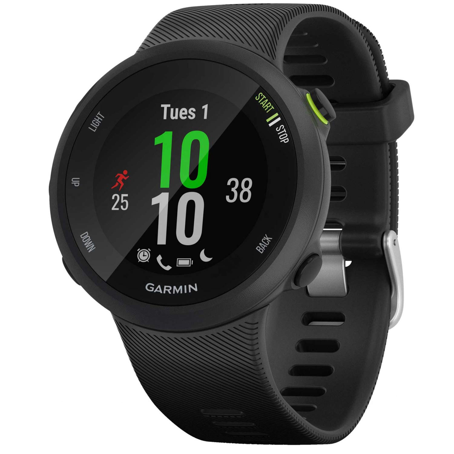 Garmin 010-N2156-05 Forerunner 45 GPS Heart Rate Monitor Running Smartwatch (Black) - (Renewed) with Tempered Glass Screen Protector