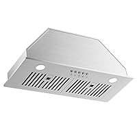 30 Inch Insert Range Hood,600 CFM Stainless Steel Built-in Kitchen Hood,Ducted/Ductless Convertible Kitchen Vent Hood,with LED Lamps,3-Speed Exhaust Fan,Dishwasher Safe Baffle Filters