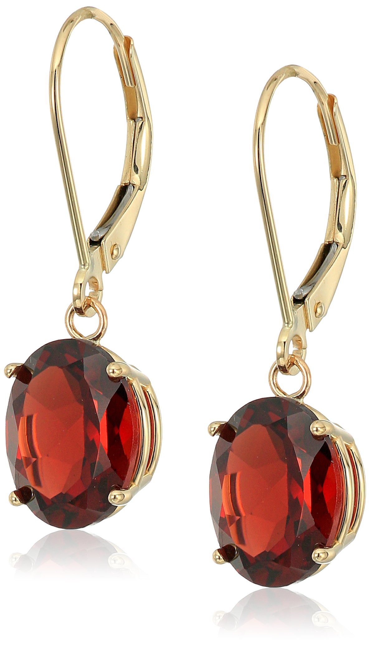 Amazon Collection 14k Gold 8 x 10mm Oval Gemstone Dangle Earrings for Women with Leverbacks
