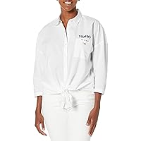 Tommy Hilfiger Women's Oversize Collared Buton Up Shirt