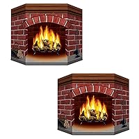 Brick Fireplace Stand-Up Party Accessory Pack of 2