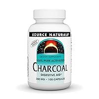 Source Naturals Charcoal - 100% Pure Activated, Digestive Aid - 100 Capsules