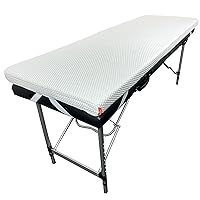 Lash Bed Topper Memory Foam | Comfortable Mattress Topper for Lash Extension Table - with Four Corner Straps & Anti-Slip Bottom (White)