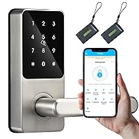 Smart Keyless Entry Door Lock with Reversible Handle, Touchscreen Keypad, Electronic Digital Bluetooth Front Door Lock, Biometric Door Lock, Auto Lock,for Home Apartment Airbnb Office