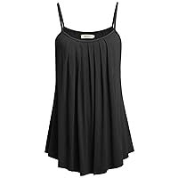 BEPEI Women Loose Casual Summer Pleated Flowy Sleeveless Camisole Tank Tops