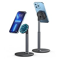Magnetic Desk Phone Stand for iPhone 15 /14/13/12 - Phone Holder Dock with 360°Rotation, Height&Tilt Adjustable for Office/Home Compatible with iPhone 15 14 13 12 Mini/Plus/Pro/Pro Max,Mag-Safe Case