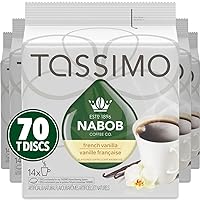 Nabob Coffee French Vanilla, 70 T-Discs (5 Boxes of 14 T-Discs) {Imported from Canada}