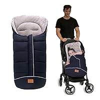 LAT Baby Warm Bunting Bag Universal,Stroller Sleeping Bag Cold Weather,Waterproof Toddler Footmuff (Basic, Navy Blue)