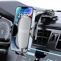 ORIbox Upgraded Phone Mount for Car,[Easy One Touch Button] Car Phone Holder Mount for Dashboard Windshield ,Car Accessories for iPhone, All iOS & Android Cell Phone, Fashion black