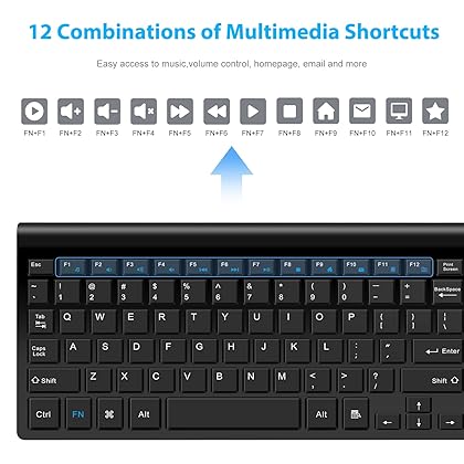 LeadsaiL Wireless Keyboard and Mouse Combo, Wireless USB Mouse and Computer Keyboard Set, Compact and Silent for Windows Laptop, Desktop, PC