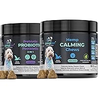 Googipet Hemp Calming Chews + 3 in 1 Probiotic Chews 2 Pack Bundle (180 Chews Total)