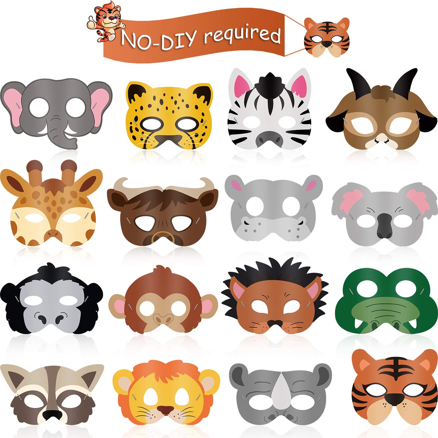 Mua 16 pieces animal masks animal costume party favour with 16 different animal  face for stroking animal park farmhouse jungle safari theme birthday party  Halloween masks dress party accessories trên Amazon Đức