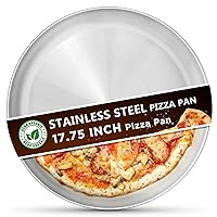 Stainless Steel Pizza Pans 17.75 inch, Pizza-Pan for Oven, Steel Pizza Tray, Round Pizza Plate Set of 1