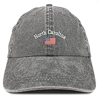 Trendy Apparel Shop North Carolina USA Flag Pigment Dyed Washed Baseball Cap
