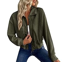 Women Cropped Sweatshirt Jacket Y2k Clothes Fuzzy Long Sleeve Shirts Plus Size Tops Workout Fashion Teen Girls Jacket