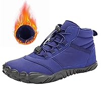 Men's Warm Winter Snow Boots Wide Toe Box Barefoot Boots Outdoor Water Resistant Ankle Booties