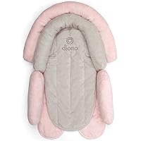 Diono Cuddle Soft 2-in-1 Baby Head Neck Body Support Pillow For Newborn Baby Super Soft Car Seat Insert Cushion, Perfect for Infant Car Seats, Convertible Car Seats, Strollers, Gray/Pink