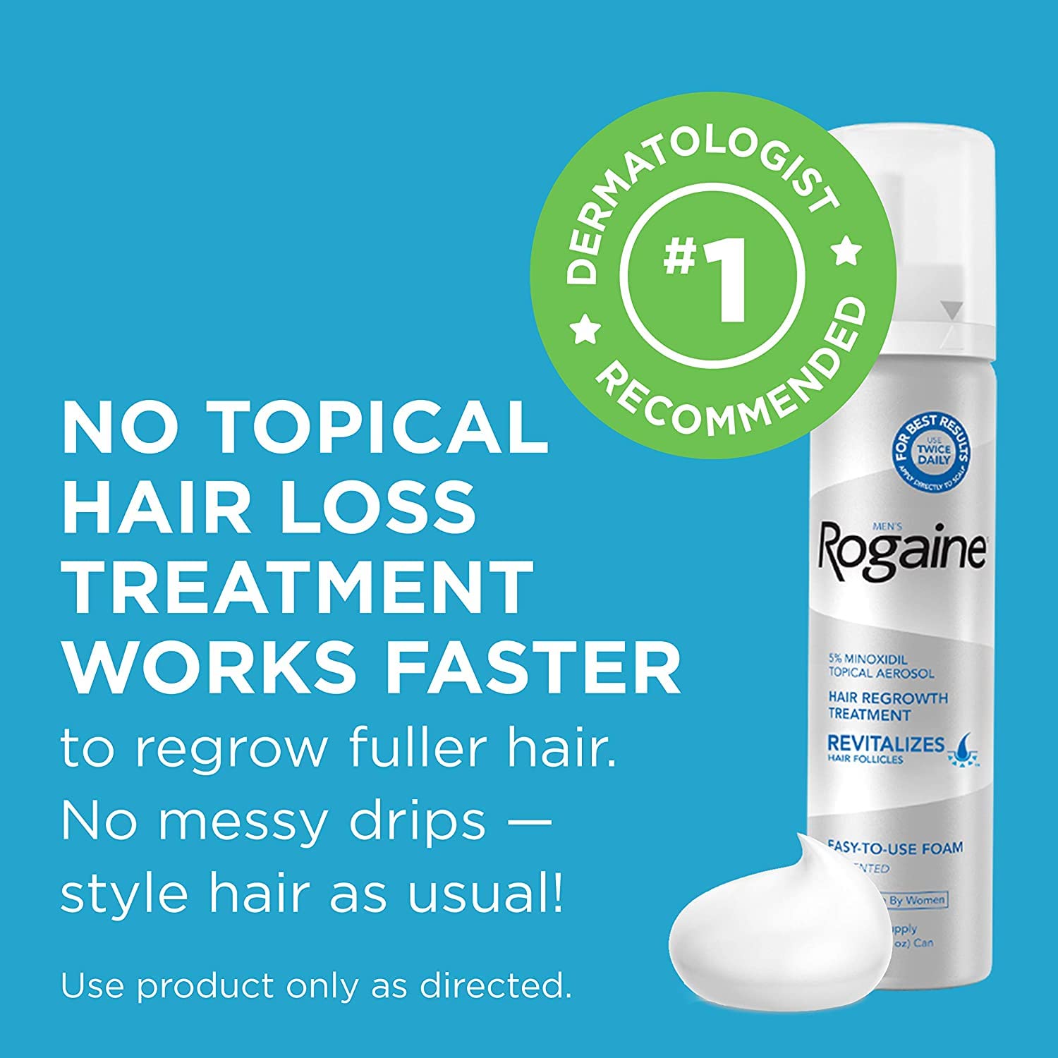 Rogaine for Men Hair Regrowth Treatment, Easy-to-Use Foam, 6 Month Supply (6 Packs- 2.11 oz Cans)