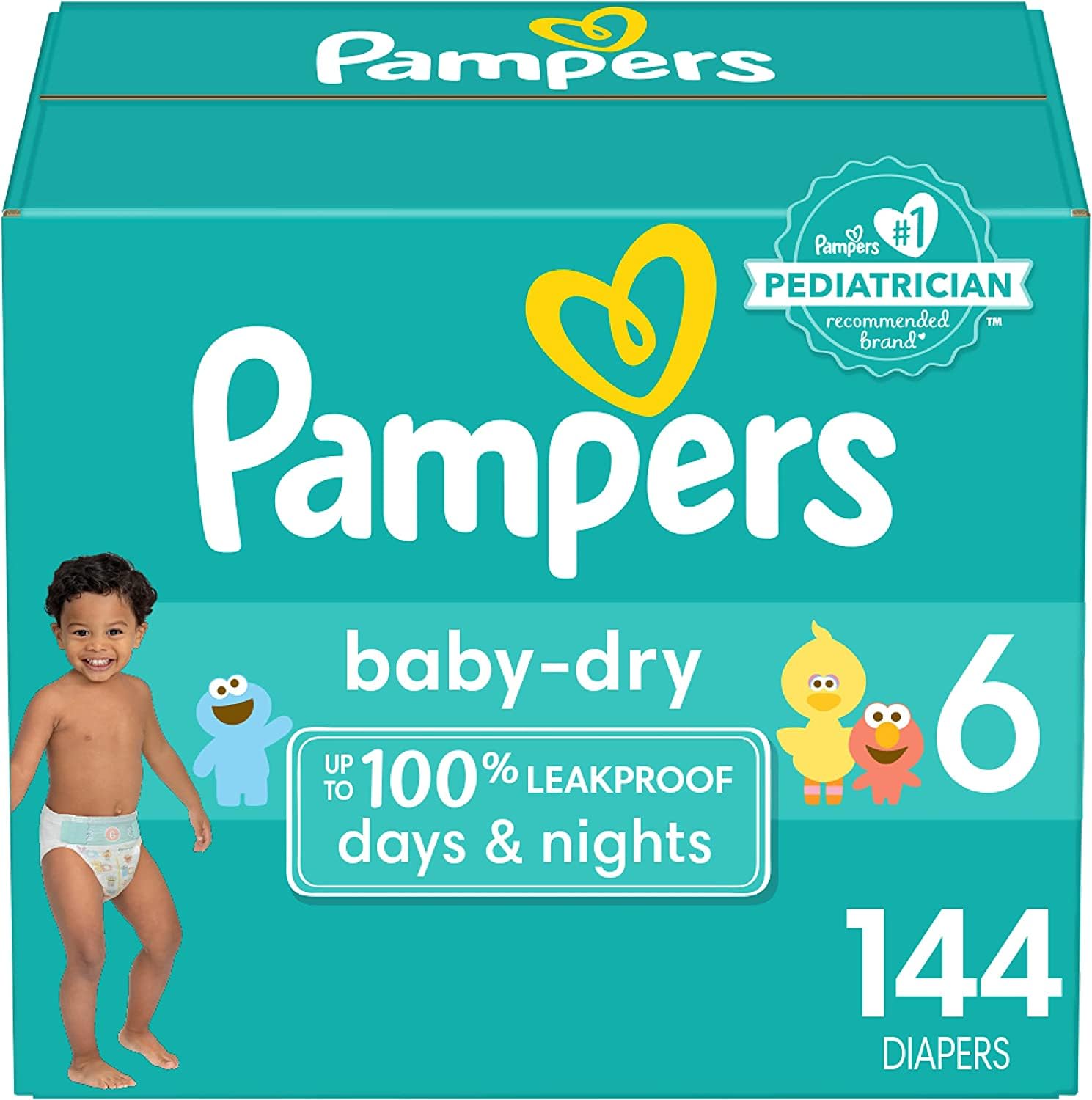 Diapers Size 6, 144 count - Pampers Baby Dry Disposable Diapers