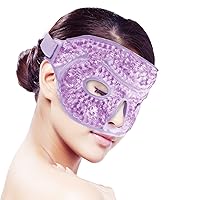 Ice Face Eye Mask for Woman Man,Hot or Cold Gel Bead Face Ice Mask Reusable,Cooling Freezer Eye Mask for Puffy Eyes, Redness, Headaches, Stress