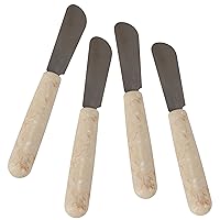 Creative Home Natural Champagne Marble Set of 4 Pieces Cheese Butter Spreaders, 0.8