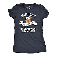 Womens Mimosas The Breakfast of Champagne Champions T Shirt Funny Brunch Joke Tee for Ladies