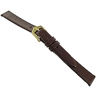 13mm Hirsch Italocalf Brown Genuine Calfskin Leather Flat Watch Band Regular
