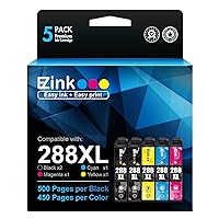 E-Z Ink (TM Remanufactured Ink Cartridge Replacement for Epson 288 288XL High Yield to use with XP-440 XP-446 XP-330 XP-340 XP-430 (2 Black, 1 Cyan, 1 Magenta, 1 Yellow with Latest Upgraded Chips)
