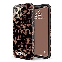 Custom Name Tortoise Shell Case, Animal Print Personalized Tort Case, Designed ‎for iPhone 15 Plus, iPhone 14 Pro Max, iPhone 13 Mini, iPhone 12, 11, X/XS Max, ‎XR, 7/8‎