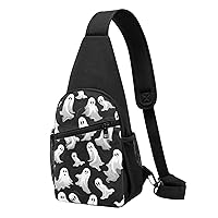 Sling Bag Crossbody for Women Fanny Pack Halloween Goth Chest Bag Daypack for Hiking Travel Waist Bag