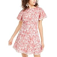 Womens Pink Toille A-Line Dress